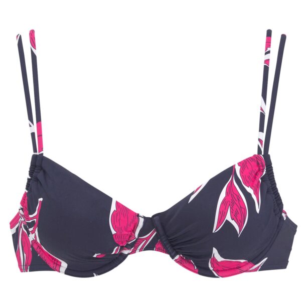 LASCANA Sutien costum de baie  bleumarin / roz / alb