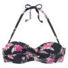 LASCANA Sutien costum de baie  fucsia / roz pal / negru / alb