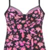 LASCANA Tankini top  albastru noapte / roz