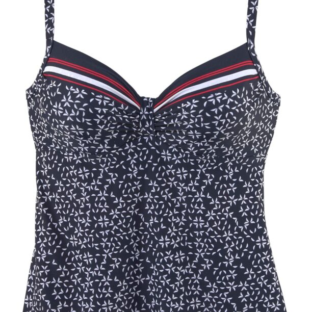 LASCANA Tankini top  bleumarin / roșu cranberry / alb