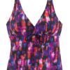 LASCANA Tankini top  mov închis / roz închis / negru