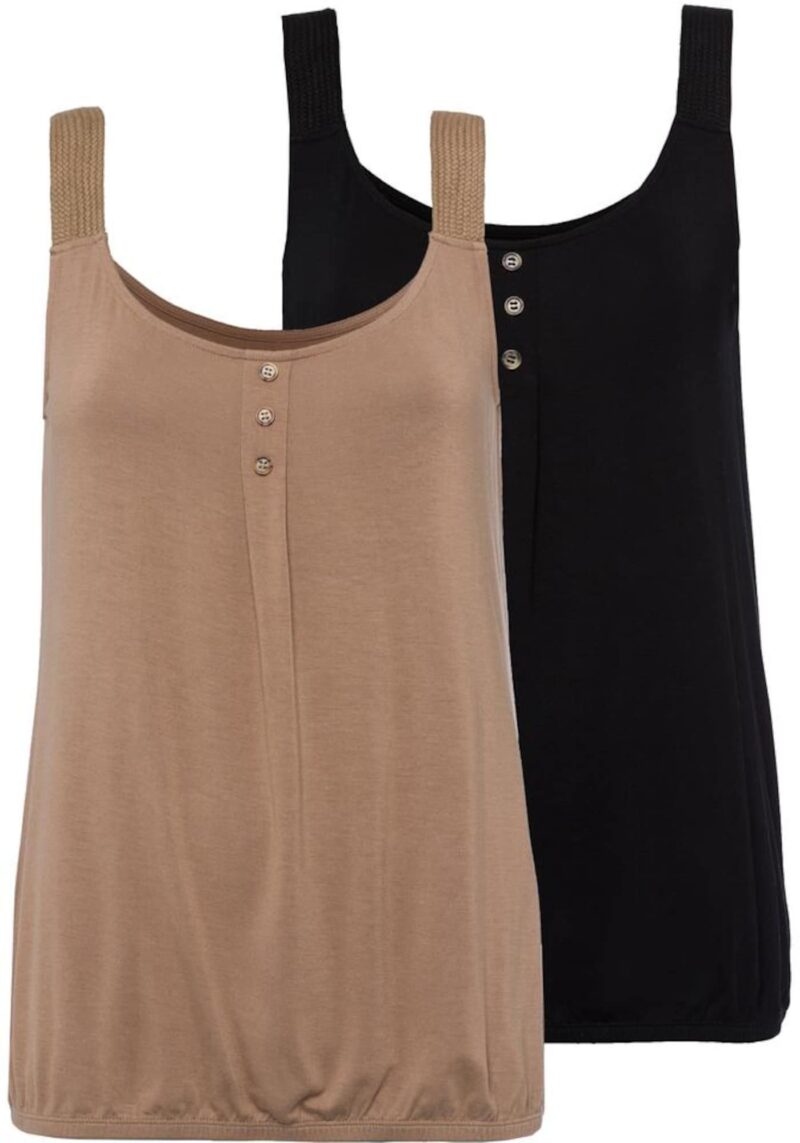 LASCANA Top  gri taupe / negru