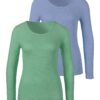 LASCANA Tricou  albastru deschis / verde