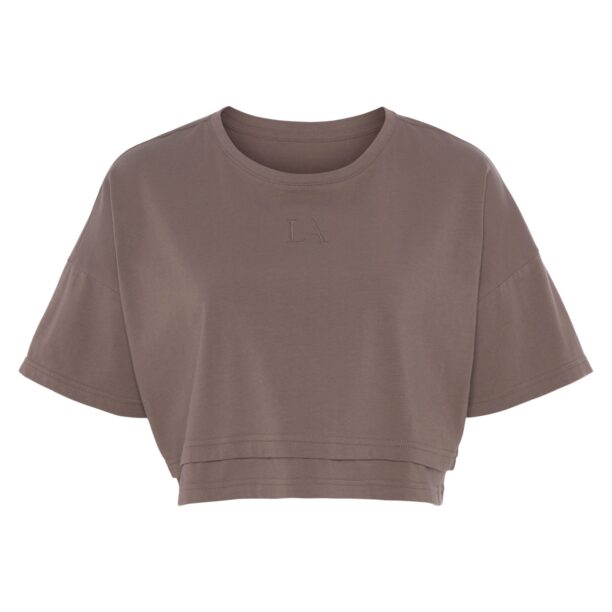 LASCANA Tricou  ciocolatiu / gri taupe