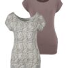 LASCANA Tricou  gri / gri taupe / gri metalic