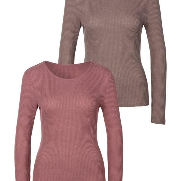 LASCANA Tricou  gri taupe / mauve