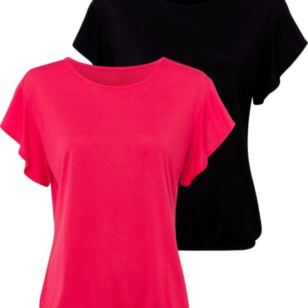 LASCANA Tricou  roz / negru