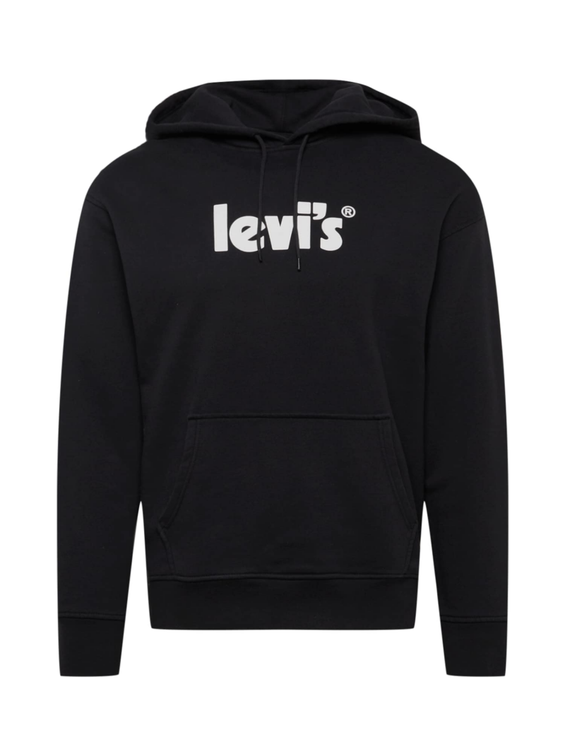 LEVI'S ® Bluză de molton 'Relaxed Graphic Hoodie'  negru / alb