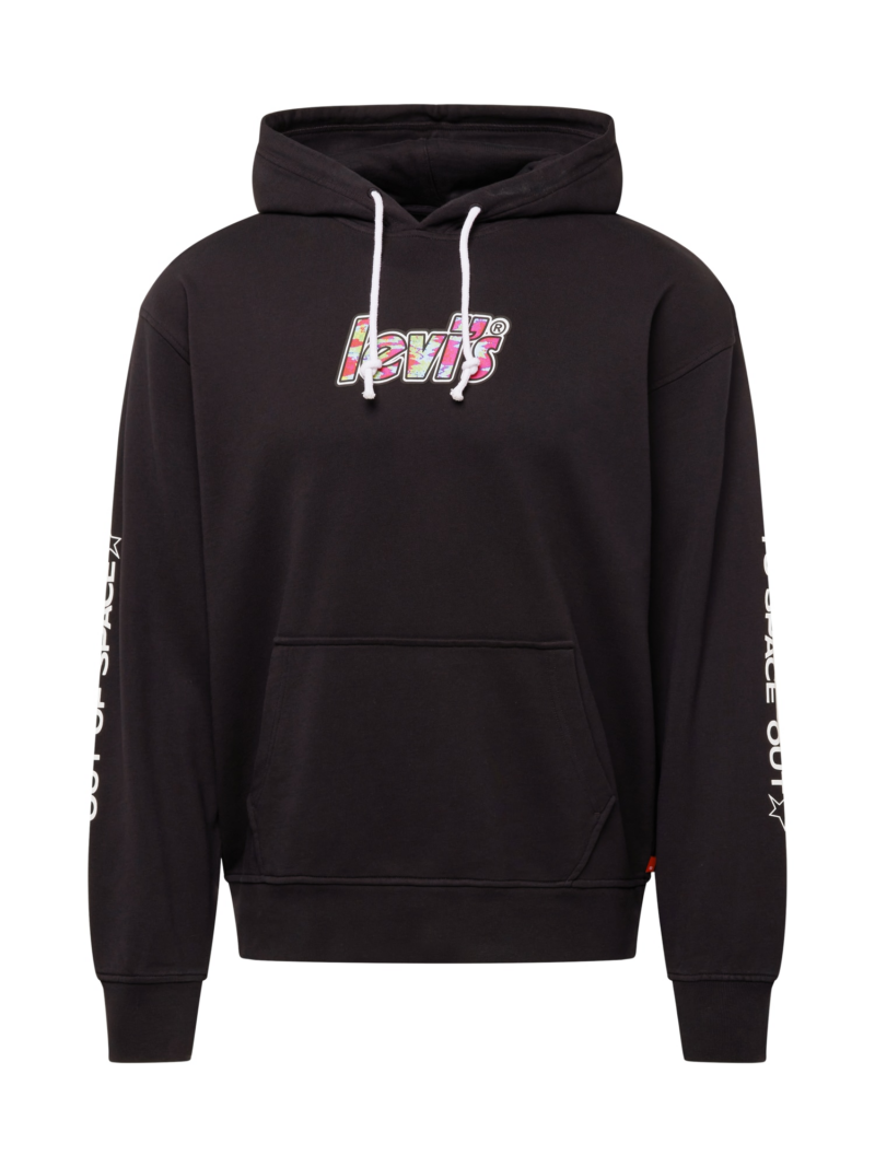 LEVI'S ® Bluză de molton 'Relaxed Graphic Hoodie'  verde deschis / roz / negru / alb