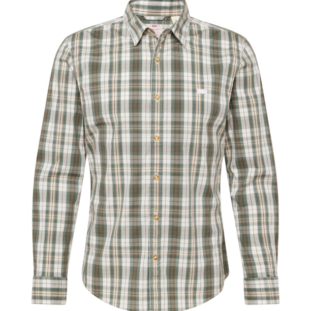 LEVI'S ® Cămașă 'LS Battery HM Shirt Slim'  albastru marin / maro / verde pin / alb