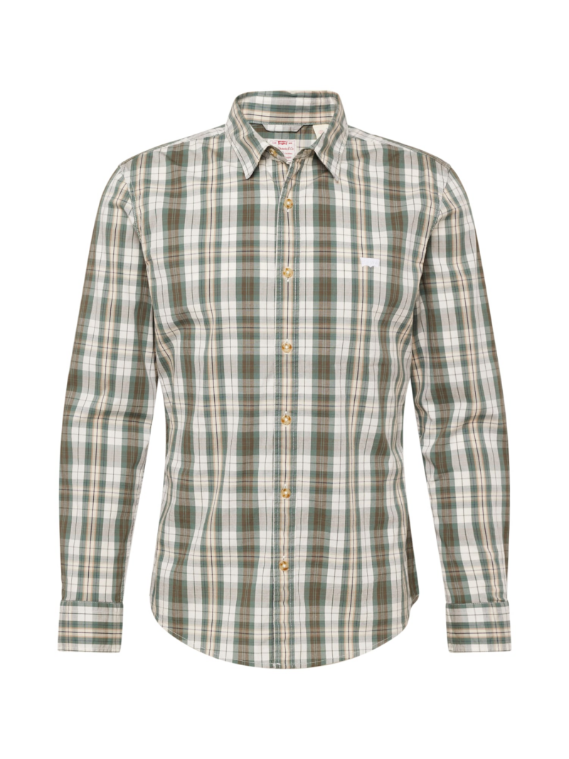 LEVI'S ® Cămașă 'LS Battery HM Shirt Slim'  albastru marin / maro / verde pin / alb