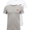 LEVI'S ® Tricou '2 Pack Crewneck Graphic'  gri / alb