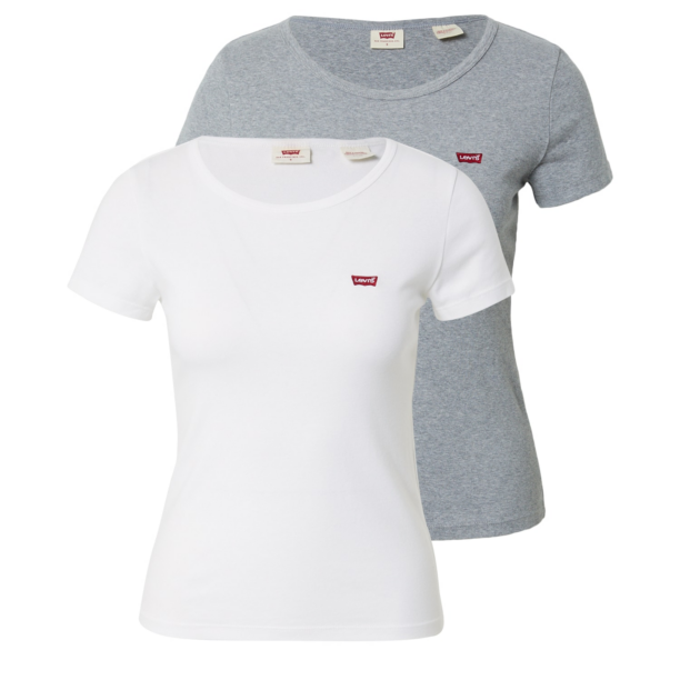 LEVI'S ® Tricou '2 Pack Crewneck Tee'  gri amestecat / roșu / alb