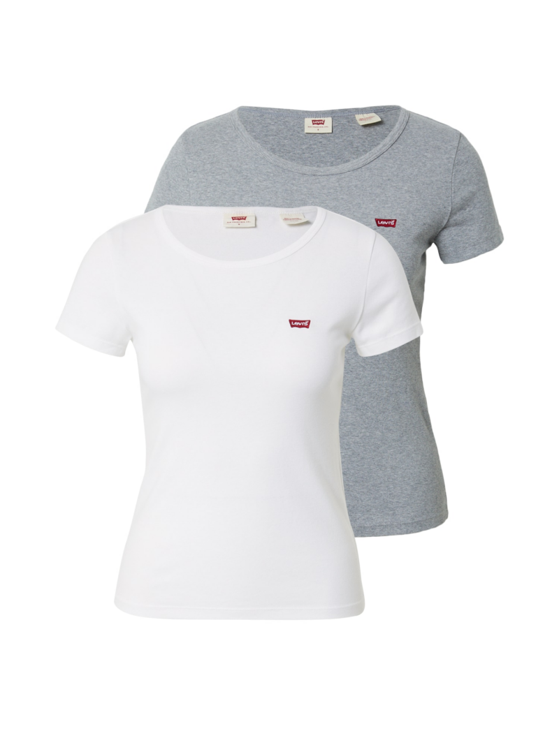 LEVI'S ® Tricou '2 Pack Crewneck Tee'  gri amestecat / roșu / alb