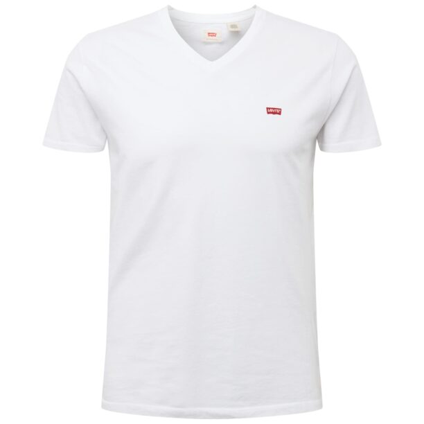 LEVI'S ® Tricou 'Housemark V Neck Tee'  roșu / alb