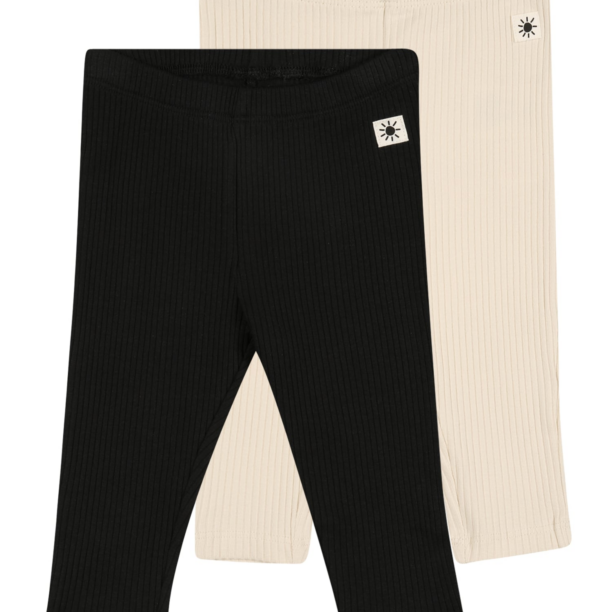 Lindex Leggings  negru / alb murdar