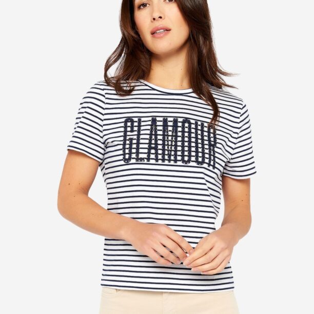 LolaLiza Tricou  bleumarin / alb murdar