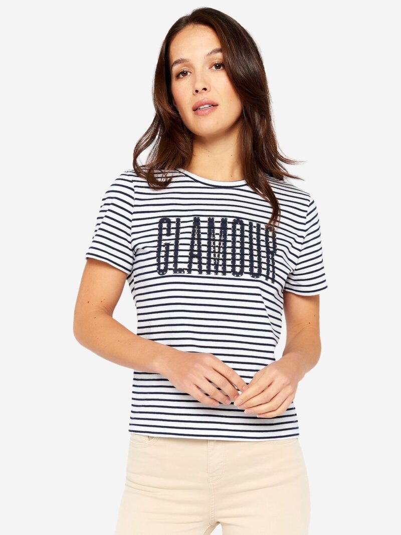 LolaLiza Tricou  bleumarin / alb murdar