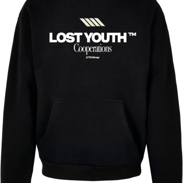 Lost Youth Bluză de molton  negru / alb