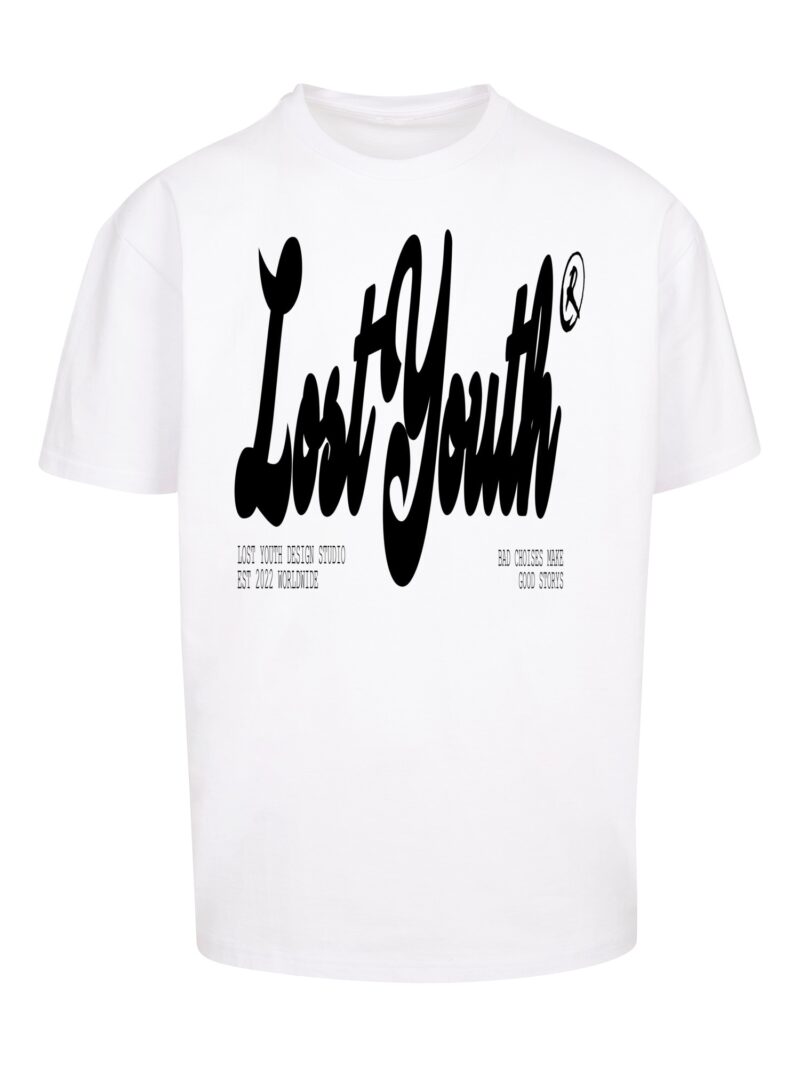 Lost Youth Tricou 'CLASSIC V.2'  negru / alb