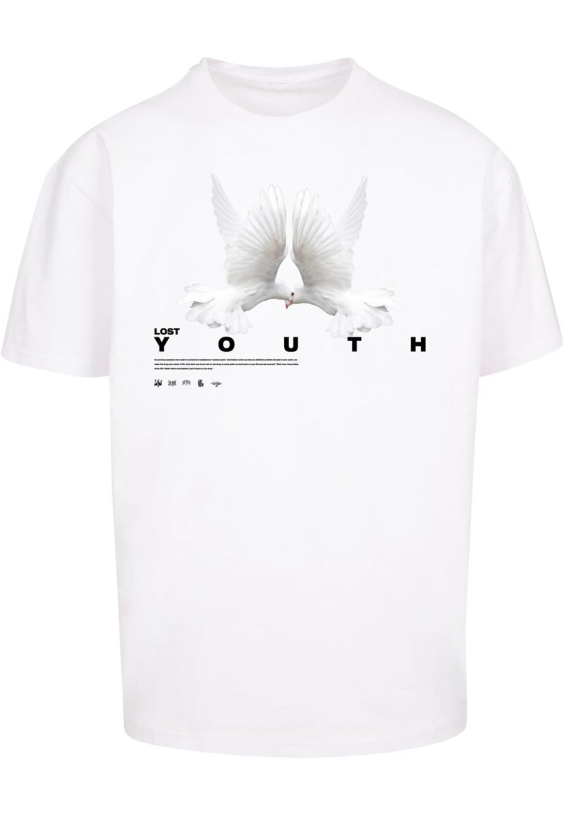 Lost Youth Tricou 'Dove'  gri / negru / alb