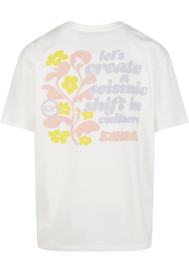 Lost Youth Tricou 'Flowers'  galben pastel / mov pastel / roz pastel / alb