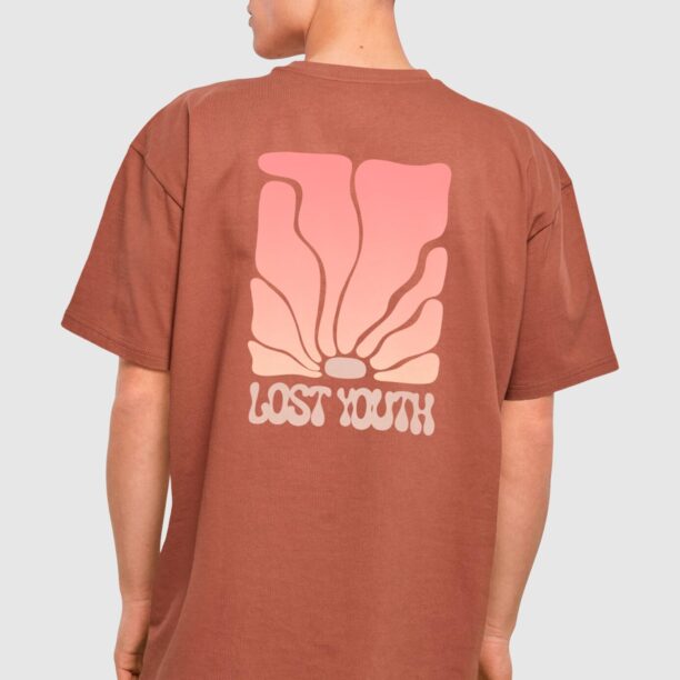 Preţ Lost Youth Tricou 'Golden Horizon '  maro / roz / alb