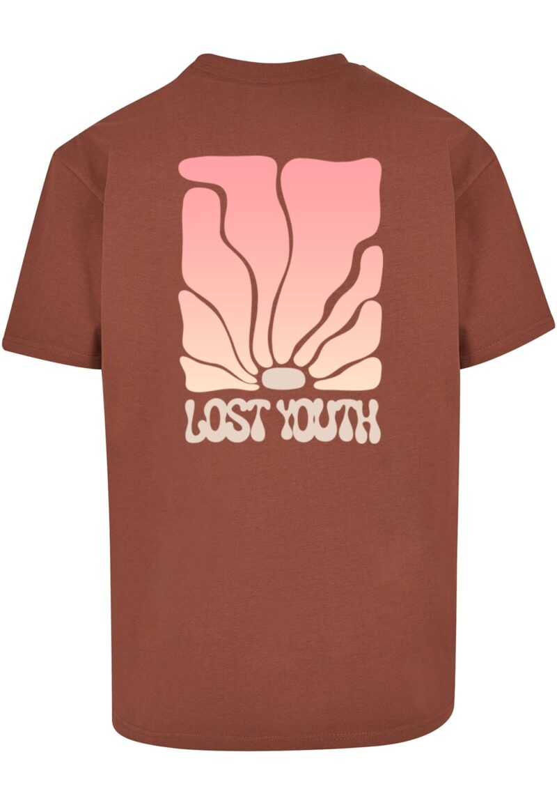 Lost Youth Tricou 'Golden Horizon '  maro / roz / alb