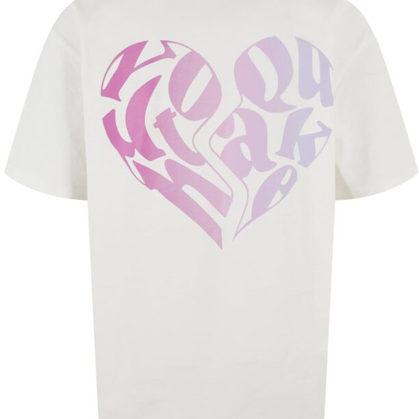 Lost Youth Tricou 'Heart'  crem / mov lavandă / mov deschis