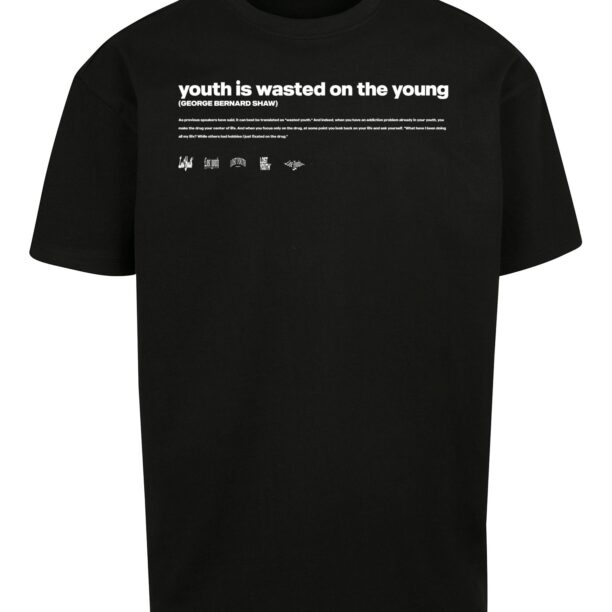 Lost Youth Tricou 'Influenced'  negru / alb