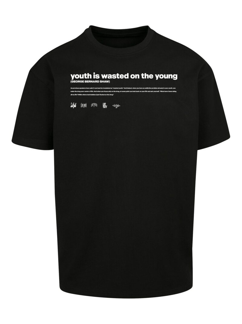 Lost Youth Tricou 'Influenced'  negru / alb