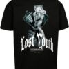 Lost Youth Tricou  gri amestecat / negru / alb