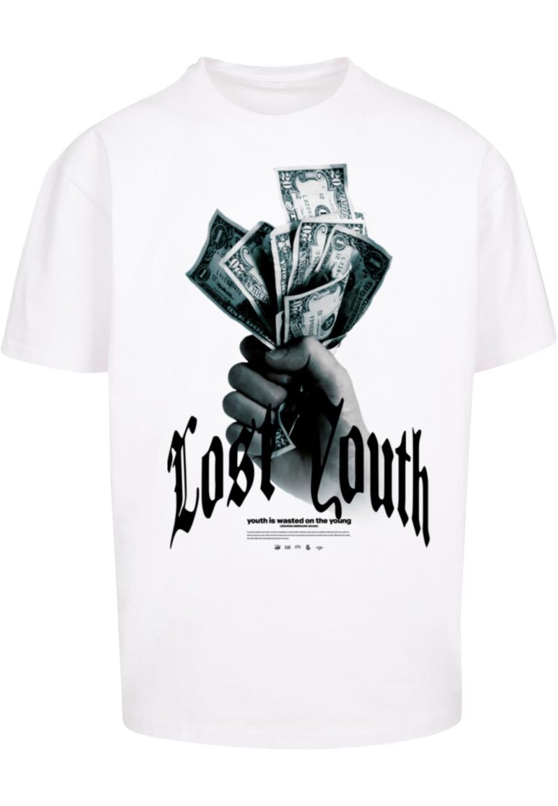 Lost Youth Tricou  gri / gri deschis / negru / alb