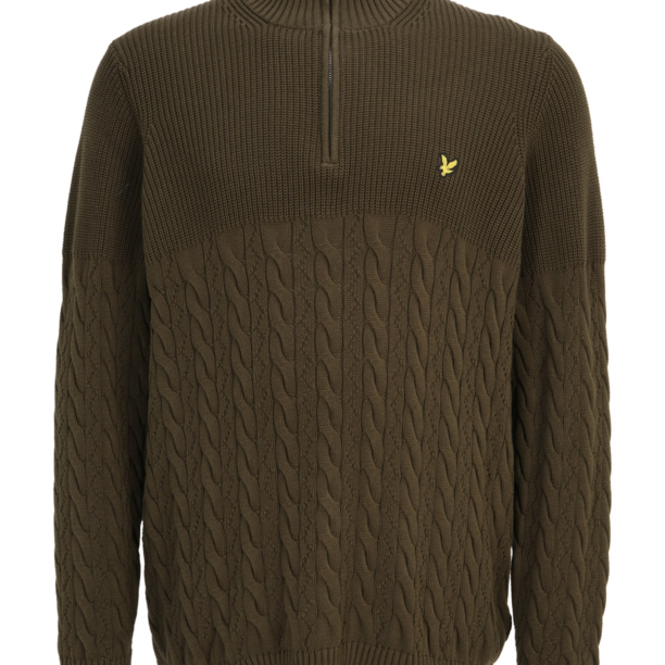 Lyle & Scott Big&Tall Pulover  ciocolatiu / galben / oliv