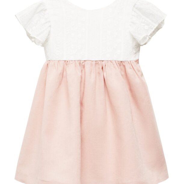 MANGO KIDS Rochie 'Chiara'  roz / alb murdar