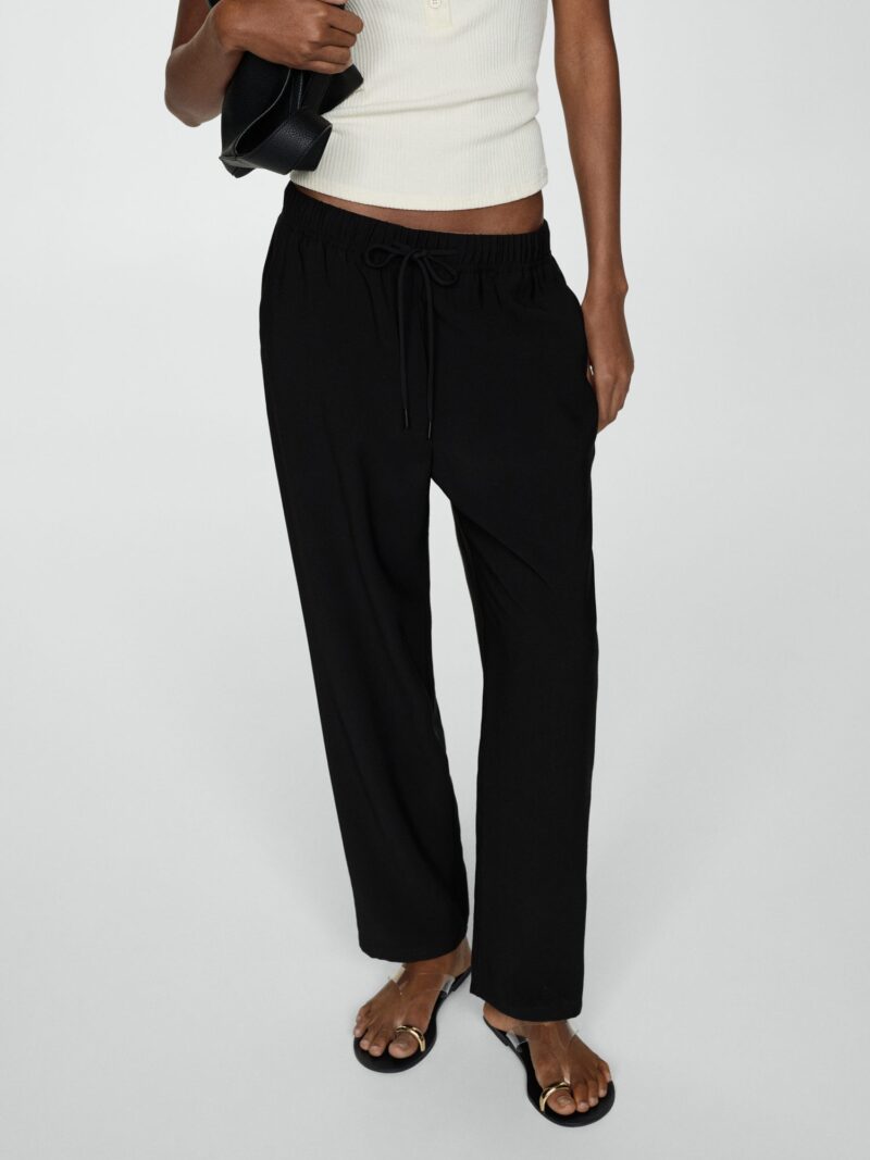 MANGO Pantaloni 'FLUIDO'  negru