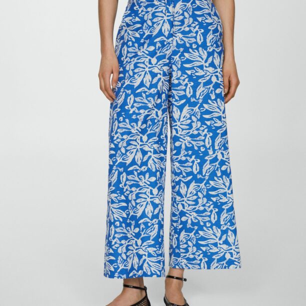 MANGO Pantaloni 'Ocean'  albastru / alb murdar