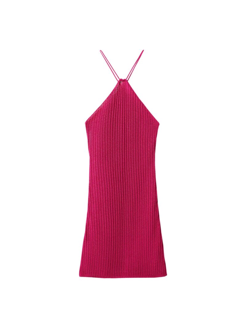 MANGO Rochie tricotat  fucsia