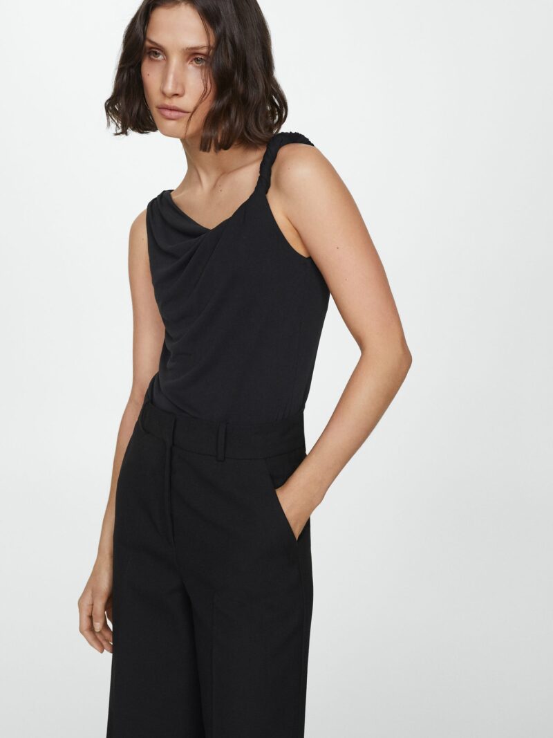 MANGO Top 'CUPE'  negru