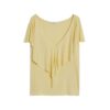 MANGO Top 'Marques'  galben pastel