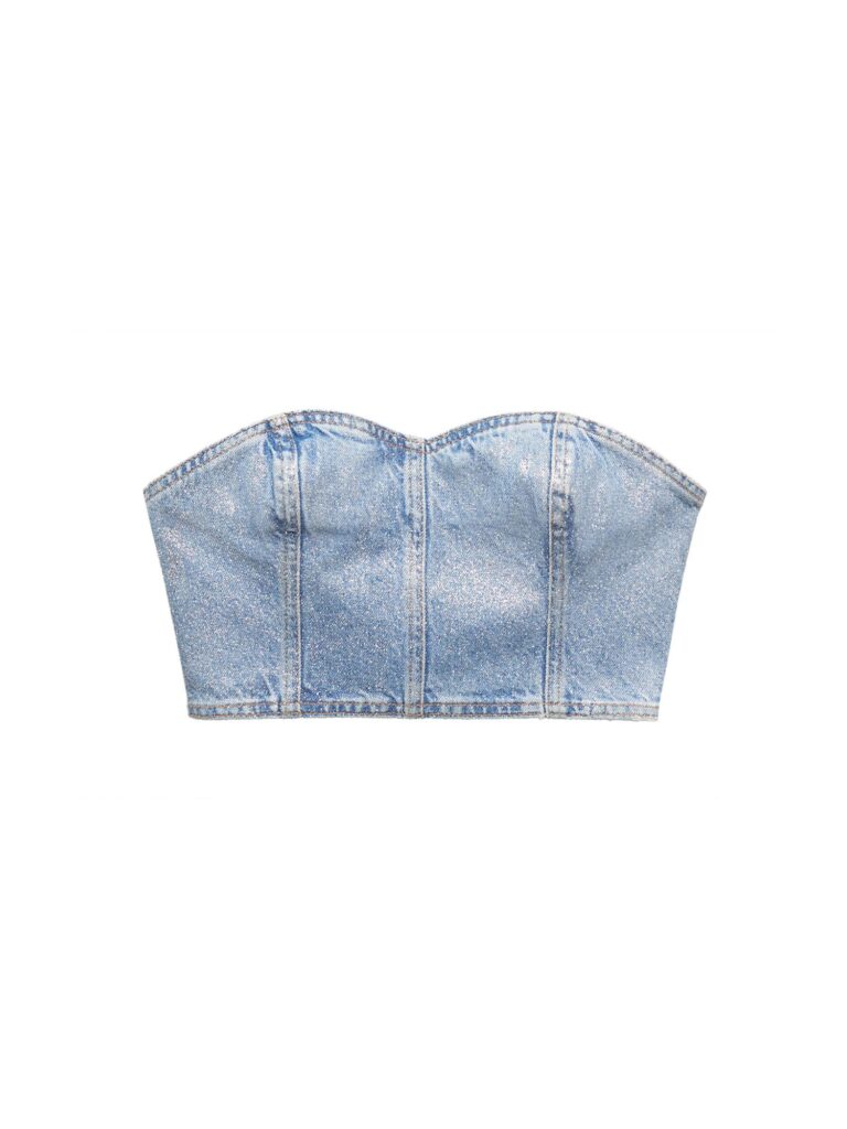 MANGO Top 'SHINNY'  albastru denim