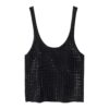 MANGO Top brodat 'COLMENA'  negru