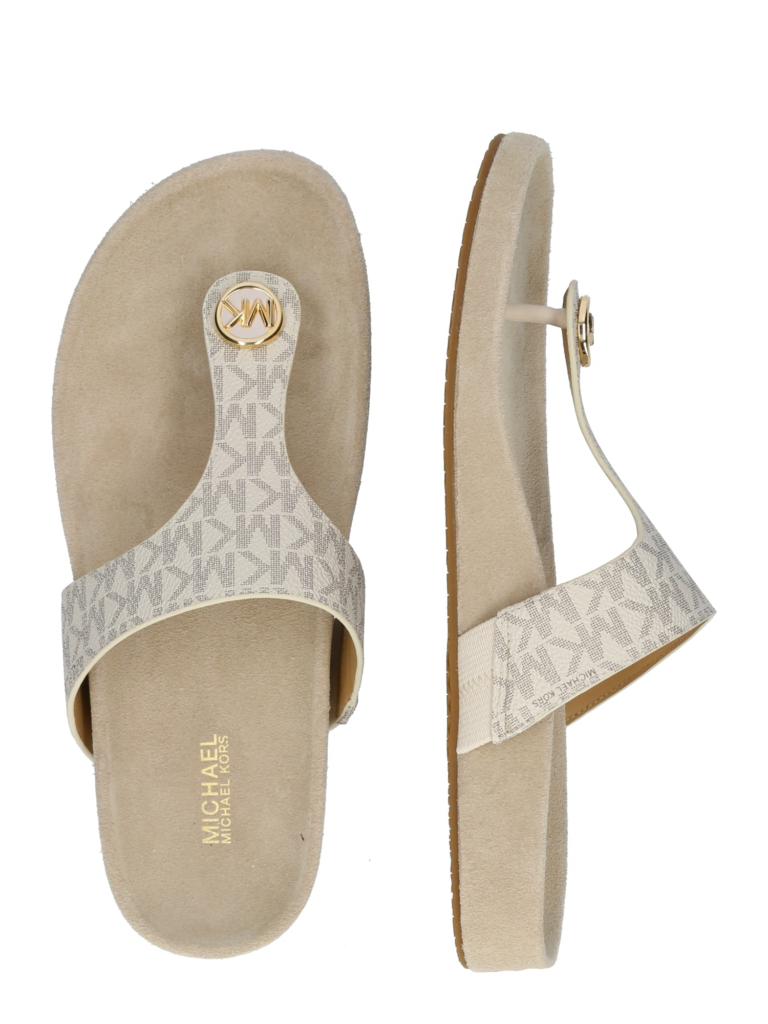 MICHAEL Michael Kors Flip-flops 'LUCINDA'  auriu / gri închis / alb murdar