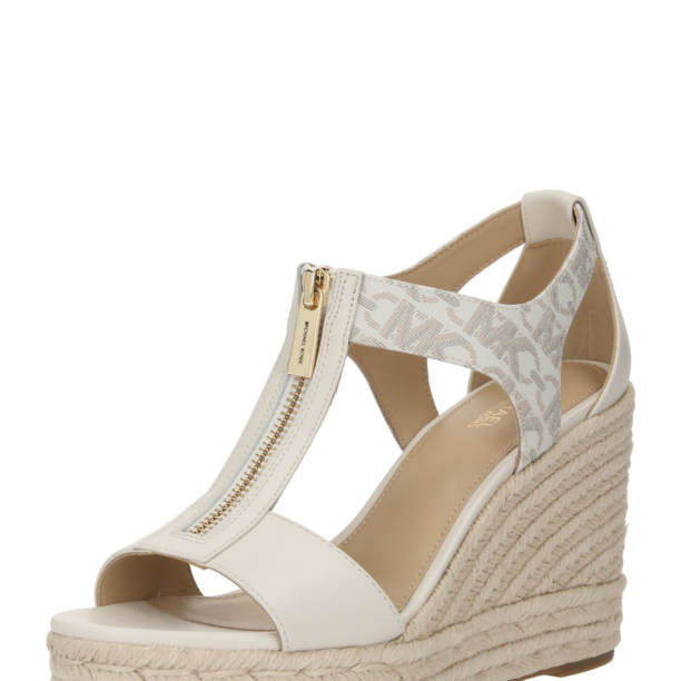 MICHAEL Michael Kors Sandale 'BERKLEY WEDGE'  bej deschis / auriu / gri