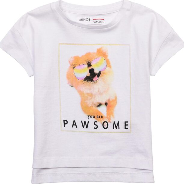 MINOTI Tricou 'Pawsome'  portocaliu deschis / roz deschis / negru / alb