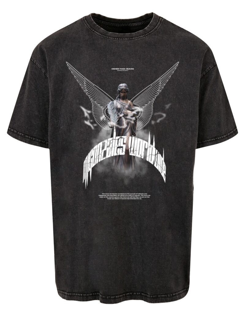 MJ Gonzales Tricou 'Higher Than Heaven'  gri / negru / alb