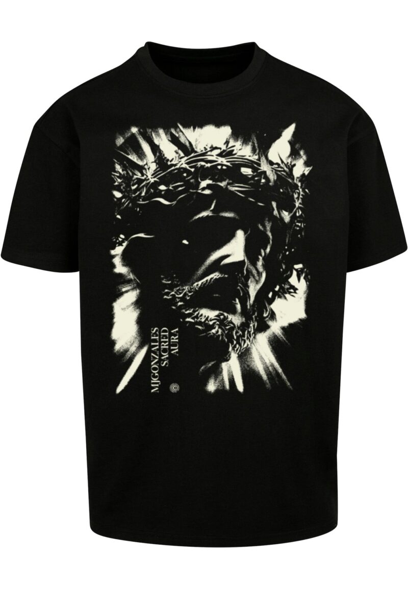 MJ Gonzales Tricou 'JESUS'  negru / alb perlat