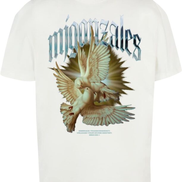 MJ Gonzales Tricou 'SPIRIT'  bej închis / cyan / verde stuf / alb