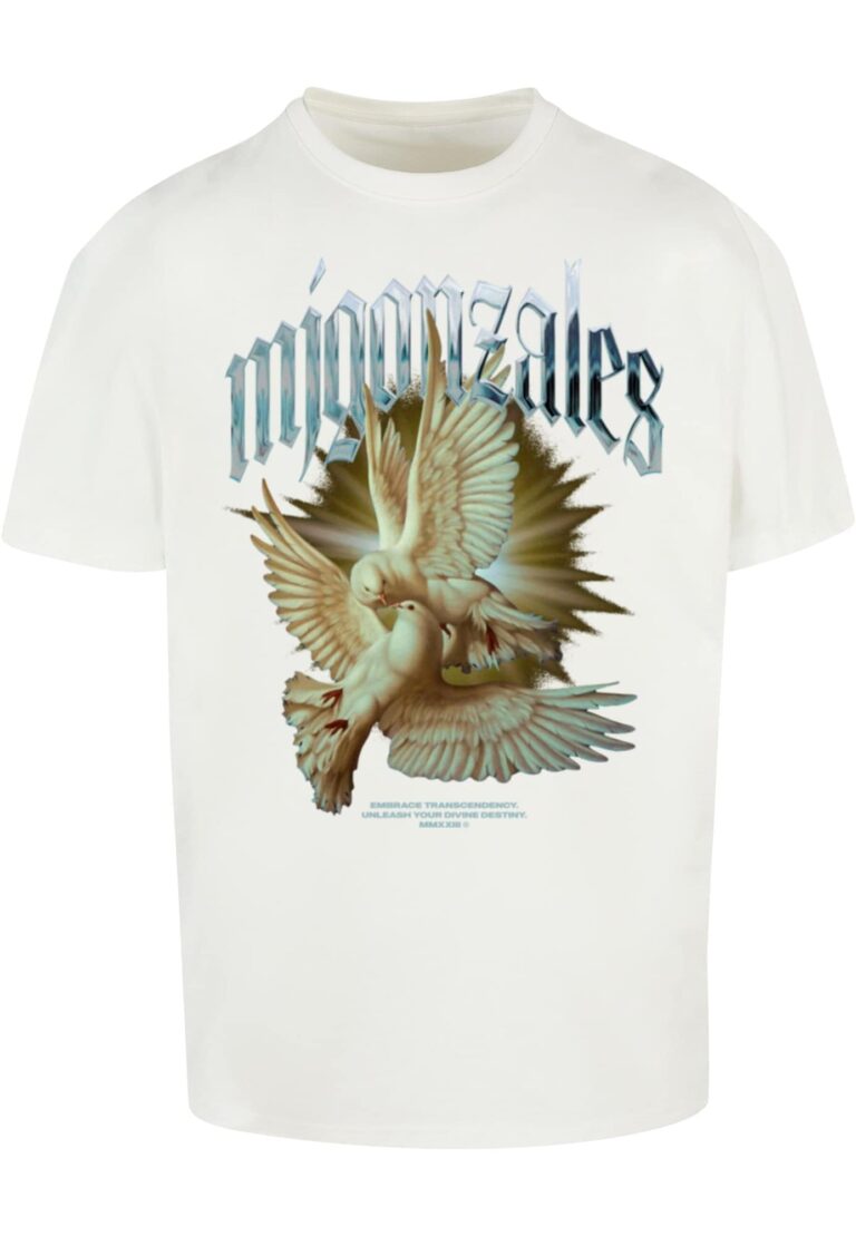 MJ Gonzales Tricou 'SPIRIT'  bej închis / cyan / verde stuf / alb