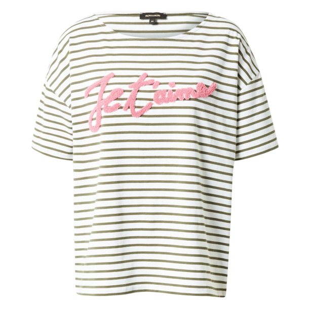 MORE & MORE Tricou  oliv / roz deschis / alb